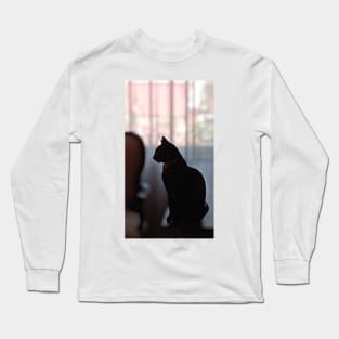 silueta de gato negro Long Sleeve T-Shirt